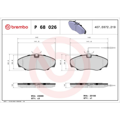 Brembo Bremsbelagsatz, Scheibenbremse PRIME LINE P 68 026