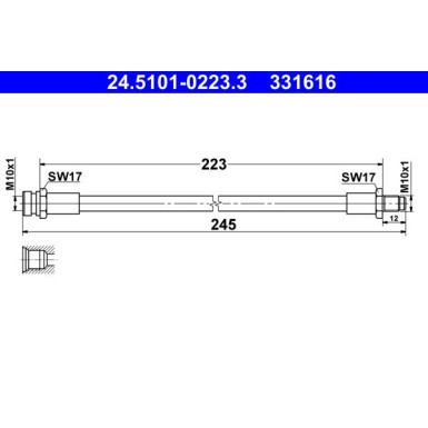 ATE | Bremsschlauch | 24.5101-0223.3