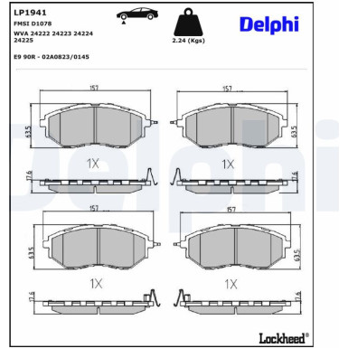 LP1941 Bremsbelagsatz, Scheibenbremse