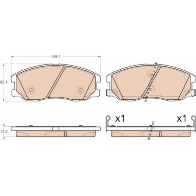 GDB1978 Bremsbelagsatz, Scheibenbremse