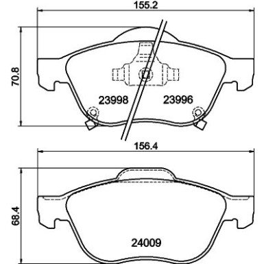 Hella | Bremsbelagsatz, Scheibenbremse | 8DB 355 011-041
