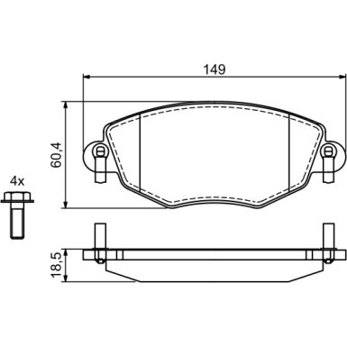 0 986 494 724 Bremsbelagsatz, Scheibenbremse