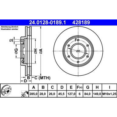 ATE | Bremsscheibe | 24.0128-0189.1