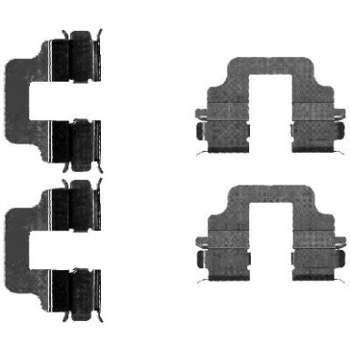 Hella | Zubehörsatz, Scheibenbremsbelag | 8DZ 355 203-291
