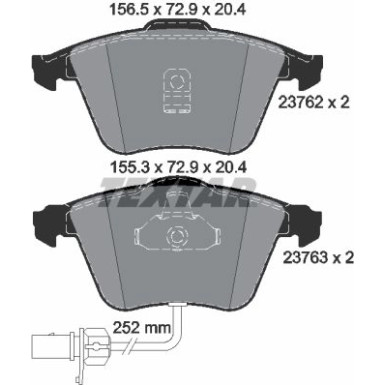 Textar Bremsbelagsatz, Scheibenbremse Q+ 2376201