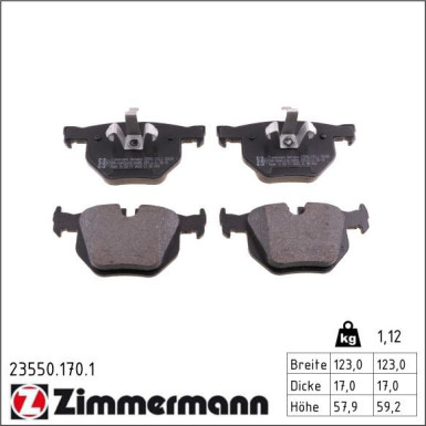 Zimmermann Bremsbelagsatz, Scheibenbremse 23550.170.1