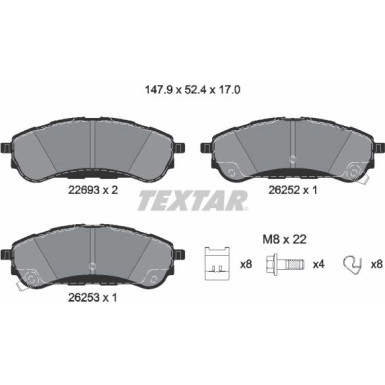 Textar Bremsbelagsatz, Scheibenbremse Q+ 2269301