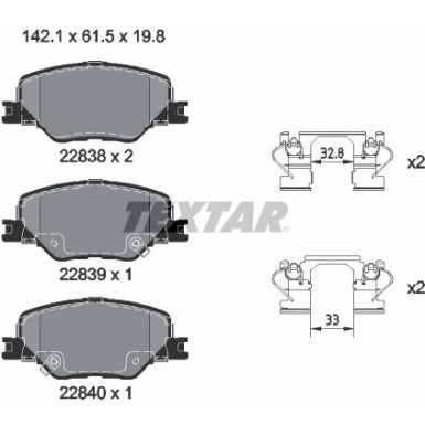 Textar Bremsbelagsatz, Scheibenbremse Q+ 2283801