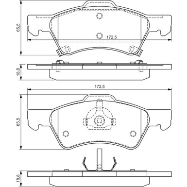 BOSCH Bremsbelagsatz, Scheibenbremse 0 986 424 765