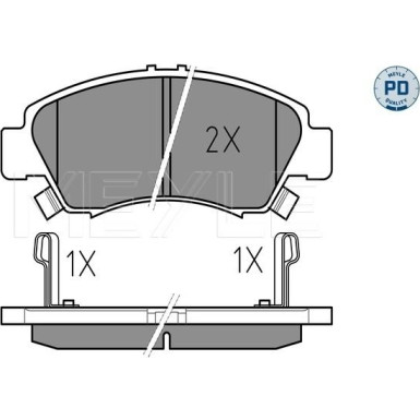 Meyle | Bremsbelagsatz, Scheibenbremse | 025 216 9715/PD