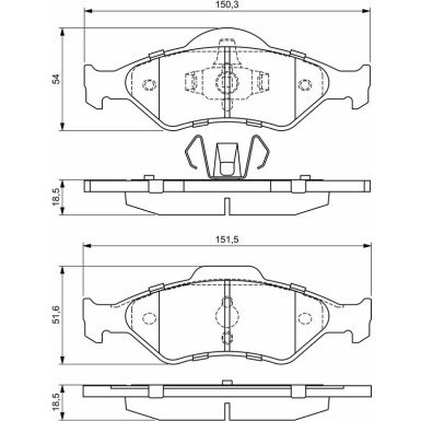 BOSCH Bremsbelagsatz, Scheibenbremse 0 986 424 645