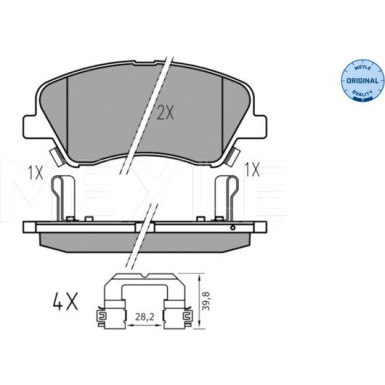 025 222 2818 Bremsbelagsatz, Scheibenbremse MEYLE-ORIGINAL: True to OE.
