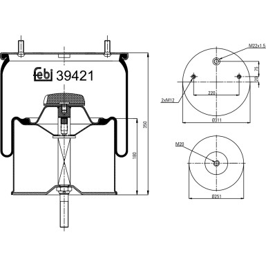 FEBI BILSTEIN 39421 Federbalg, Luftfederung