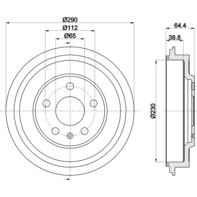 Hella | Bremstrommel | 8DT 355 302-561