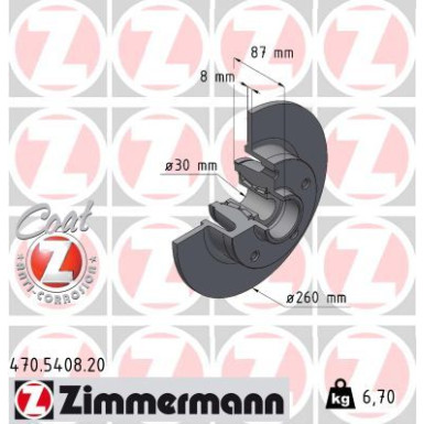Zimmermann Bremsscheibe Coat Z 470.5408.20