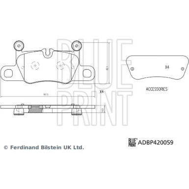 Blue Print | Bremsbelagsatz, Scheibenbremse | ADBP420059