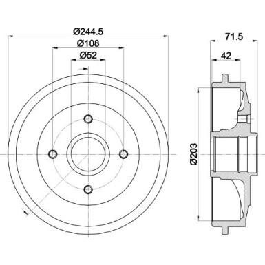 Hella | Bremstrommel | 8DT 355 300-591