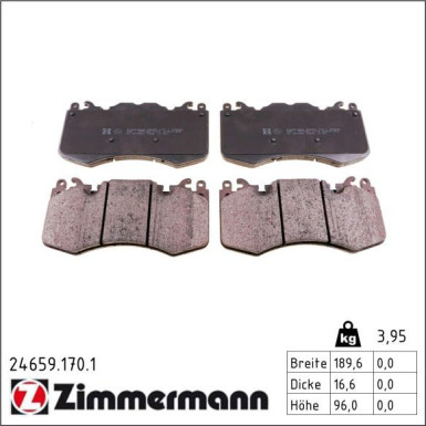 Zimmermann Bremsbelagsatz, Scheibenbremse 24659.170.1