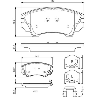BOSCH Bremsbelagsatz, Scheibenbremse 0 986 494 609
