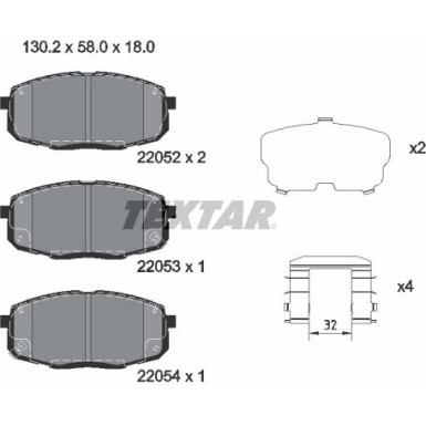 2205203 Bremsbelagsatz, Scheibenbremse Q+
