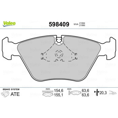 598409 Bremsbelagsatz, Scheibenbremse