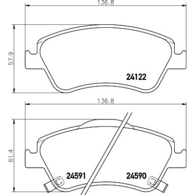 Hella | Bremsbelagsatz, Scheibenbremse | 8DB 355 013-561