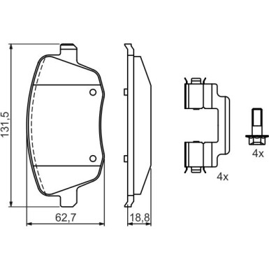 0 986 424 829 Bremsbelagsatz, Scheibenbremse