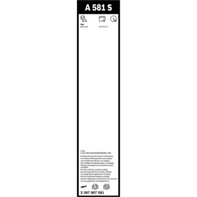 BOSCH A 581 S Scheibenwischer Aerotwin 3 397 007 581