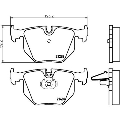 Hella | Bremsbelagsatz, Scheibenbremse | 8DB 355 006-691
