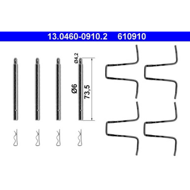 13.0460-0910.2 Zubehörsatz, Scheibenbremsbelag