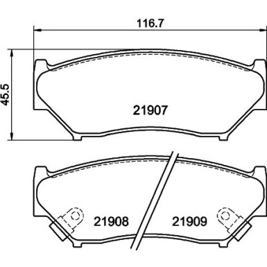 Hella | Bremsbelagsatz, Scheibenbremse | 8DB 355 016-911