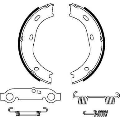 Hella | Bremsbackensatz, Feststellbremse | 8DA 355 050-001