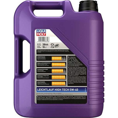 Liqui Moly 3864 Leichtlauf High Tech 5W-40 Motoröl 5L