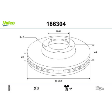 Valeo | Bremsscheibe | 186304