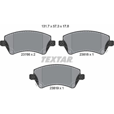 Textar Bremsbelagsatz, Scheibenbremse Q+ 2376601