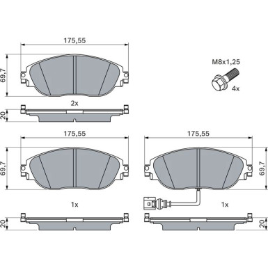 0 986 494 704 Bremsbelagsatz, Scheibenbremse
