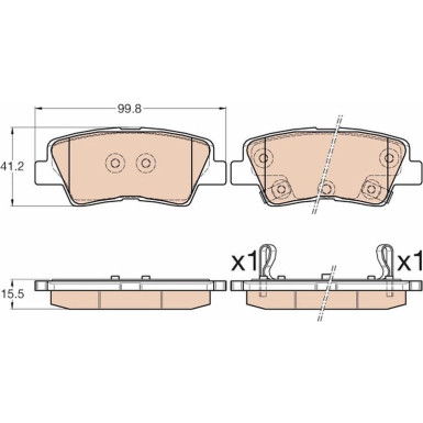 GDB3569 Bremsbelagsatz, Scheibenbremse