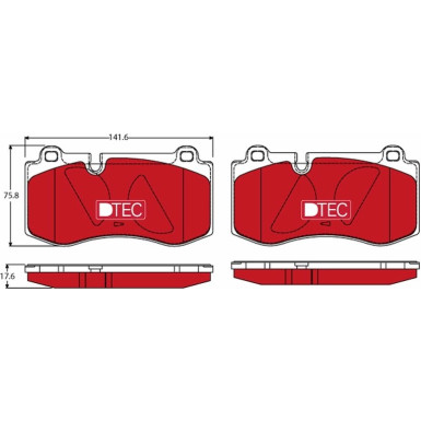 TRW Bremsbelagsatz, Scheibenbremse DTEC COTEC GDB1733DTE