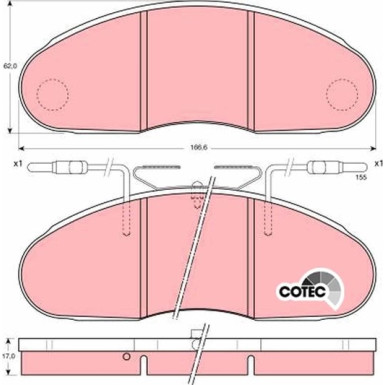 TRW Bremsbelagsatz, Scheibenbremse COTEC GDB1077