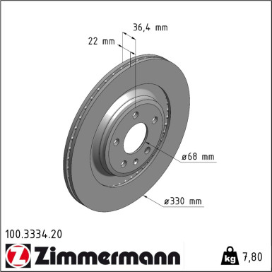Zimmermann Bremsscheibe Coat Z 100.3334.20