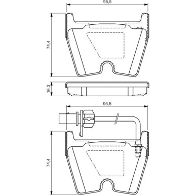 BOSCH Bremsbelagsatz, Scheibenbremse 0 986 494 216