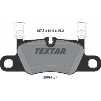 Textar | Bremsbelagsatz, Scheibenbremse | 2569103