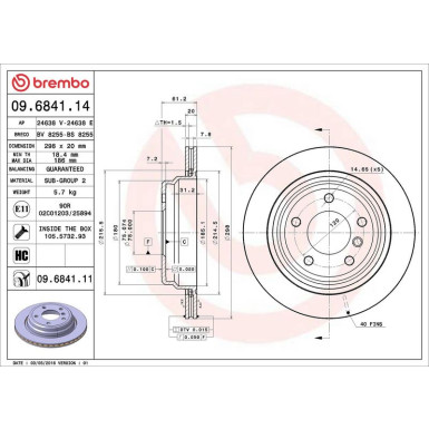 Brembo Bremsscheibe PRIME LINE - UV Coated 09.6841.11