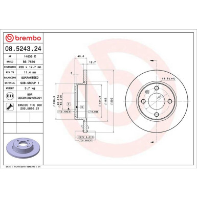 Brembo Bremsscheibe PRIME LINE 08.5243.24