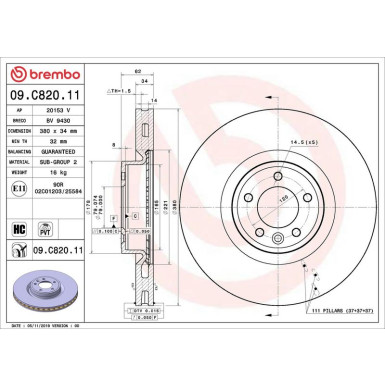 Brembo | Bremsscheibe | 09.C820.11