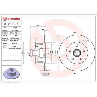 Brembo | Bremsscheibe | 08.2981.10