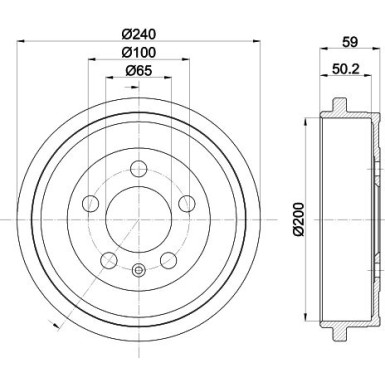 Hella | Bremstrommel | 8DT 355 300-371