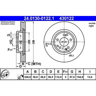 ATE | Bremsscheibe | 24.0130-0122.1