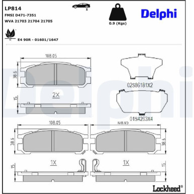 LP814 Bremsbelagsatz, Scheibenbremse
