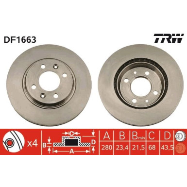 TRW | Bremsscheibe | DF1663